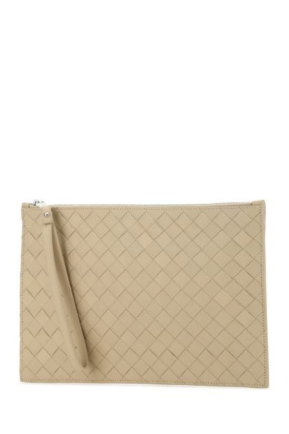 Beige leather pouch 