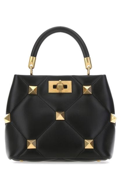 Black nappa leather small Roman Stud handbag
