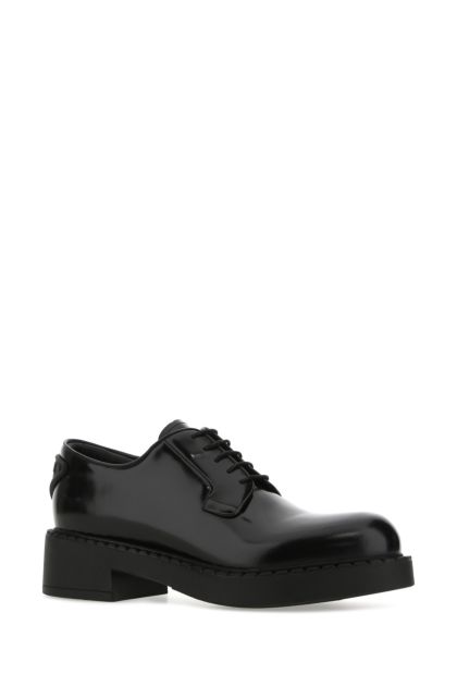 Black leather lace-up shoes 