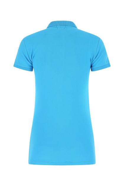 Turquoise stretch piquet polo shirt