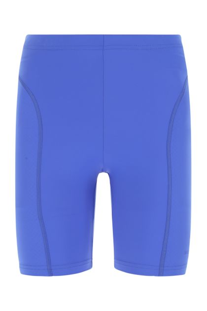 Electric blue stretch nylon leggings