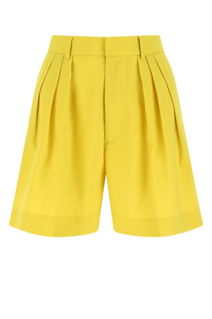 Yellow stretch polyester blend Flashdance shorts