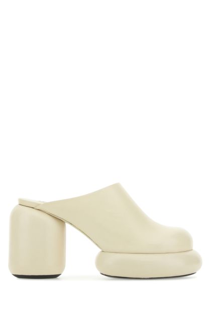 Ivory leather mules 