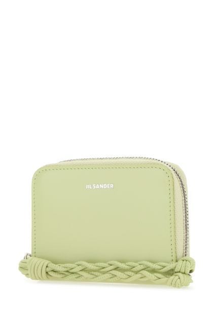 Pastel green leather coin purse 