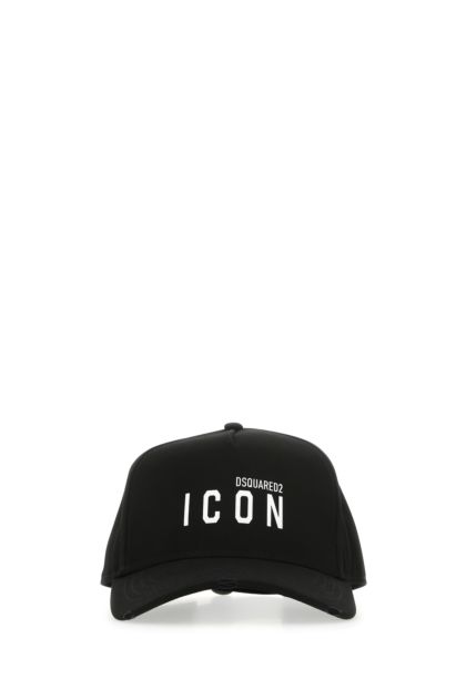 Black cotton baseball cap 