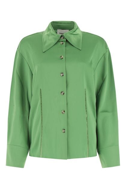 Green satin shirt 