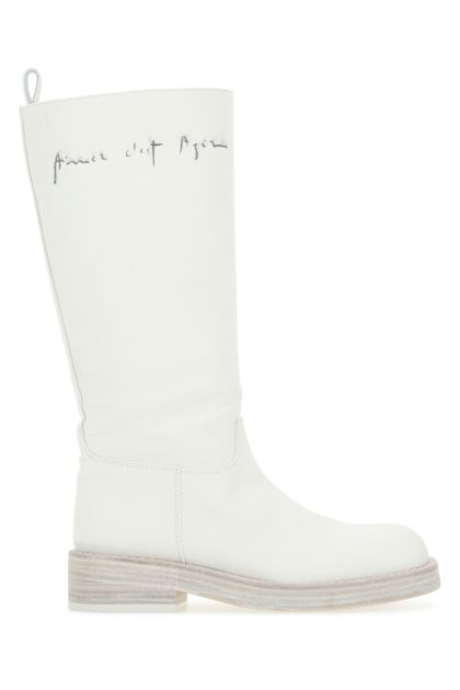 Ivory canvas Jose boots 