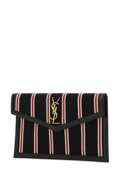 Embroidered canvas Uptown clutch 