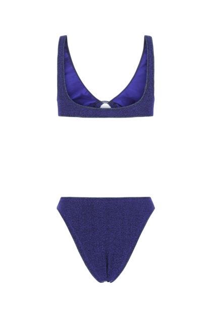 Blue nylon blend Lumière Ring Sporty bikini
