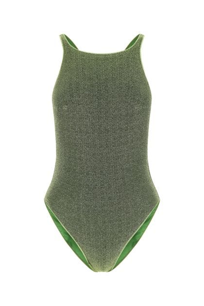 Green nylon Lumieré swimsuit 