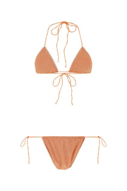 Pastel orange stretch nylon Shine Microkini bikini 