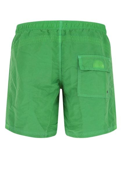 Green polyester bermuda shorts