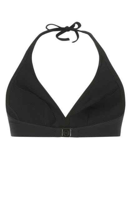 Black stretch nylon bikini top 