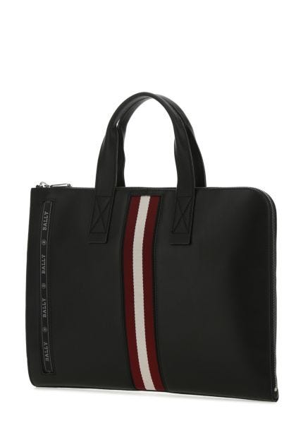 Black leather Henri briefcase