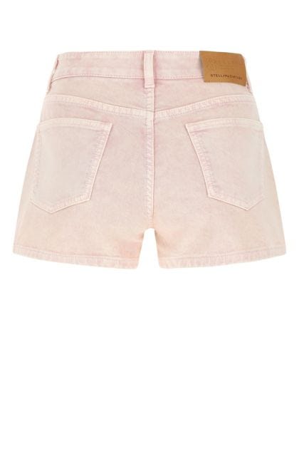 Pastel pink stretch denim shorts