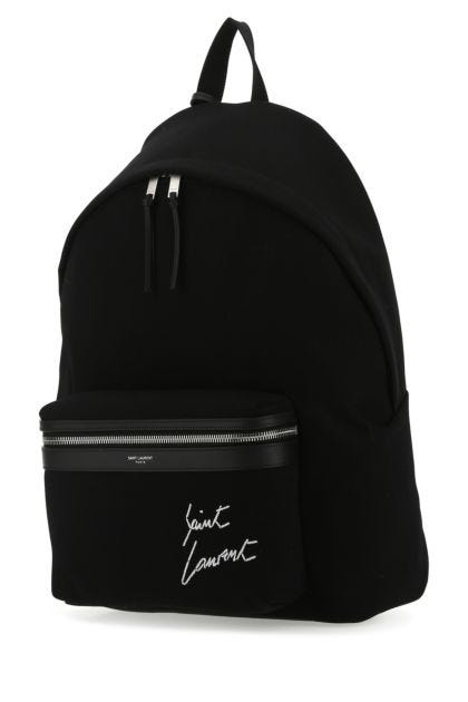 Black canvas backpack
