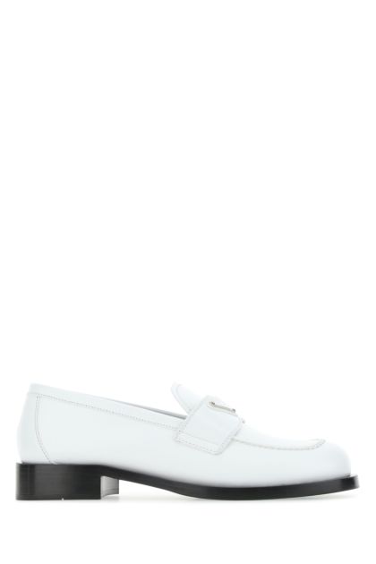 White leather loafers 