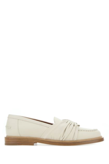 Ivory leather loafers