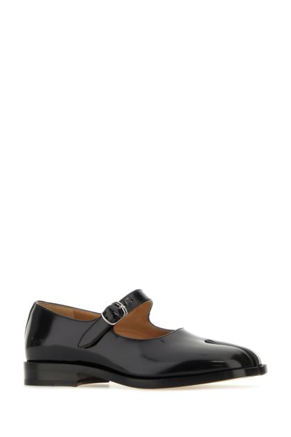 Black leather Mary-Jane Tabi loafers