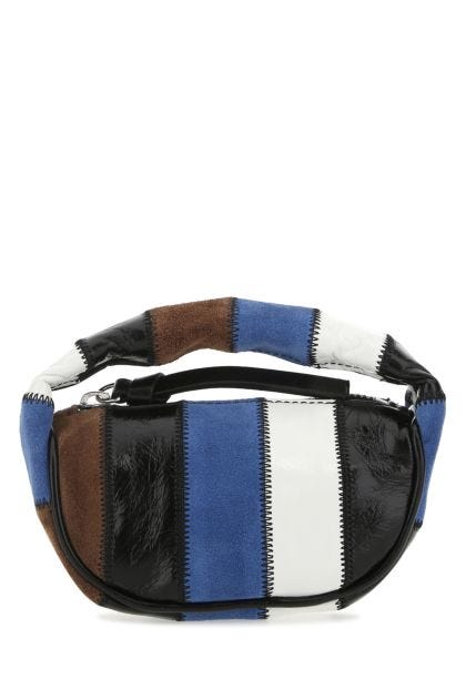 Multicolor leather and suede micro Cush handbag