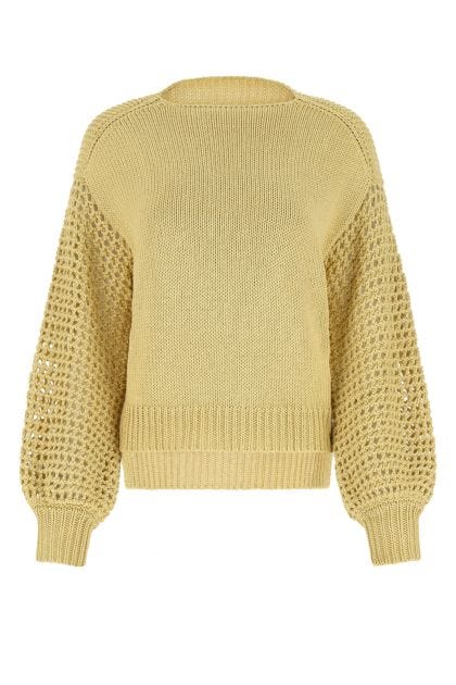 Mustard silk blend oversize sweater