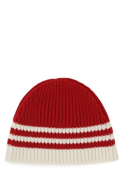 Embroidered cashmere beanie hat 