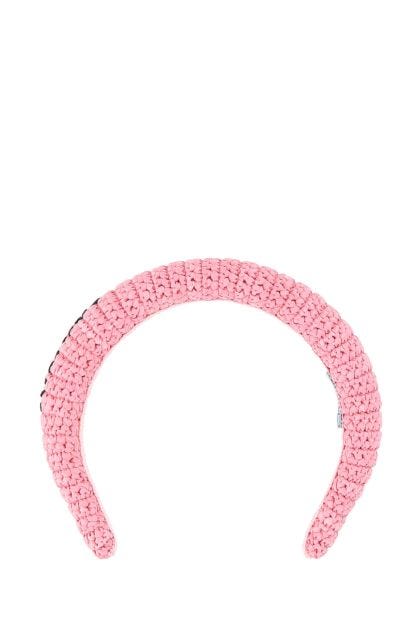 Pink raffia headband