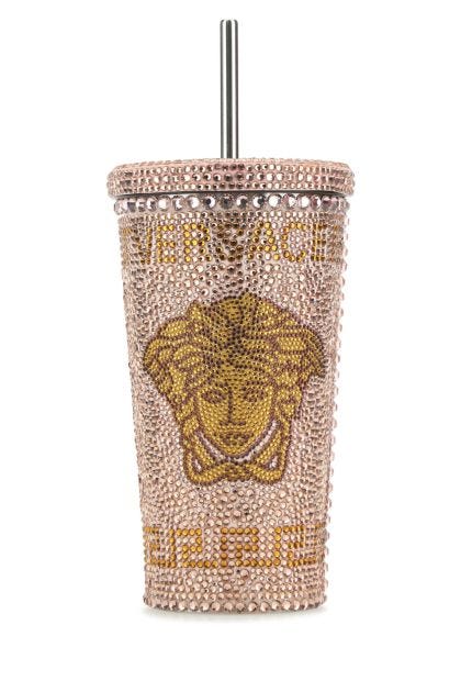 Embellished metal Medusa travel mug 