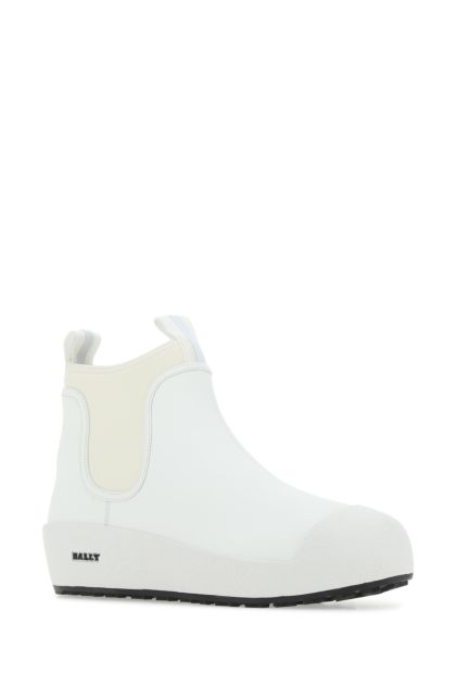 White leather ankle boots 