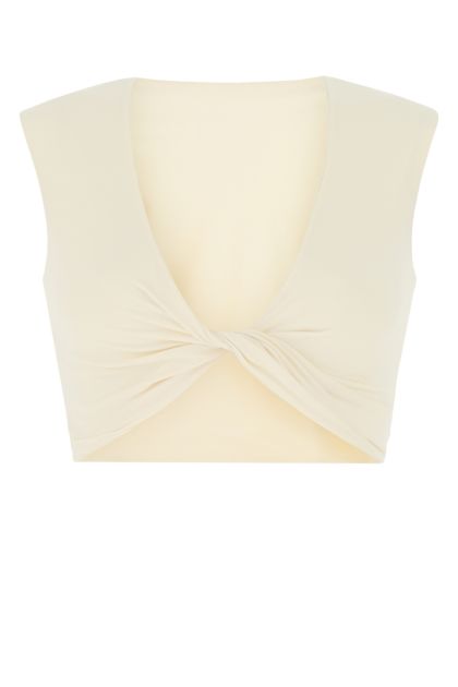Ivory stretch nylon bikini top