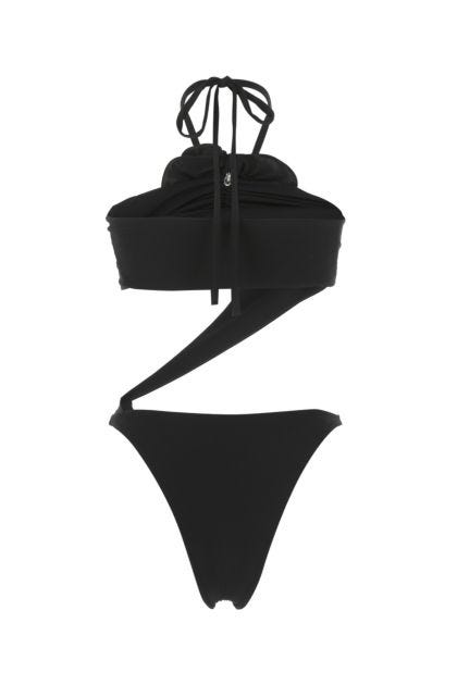 Black stretch nylon trikini