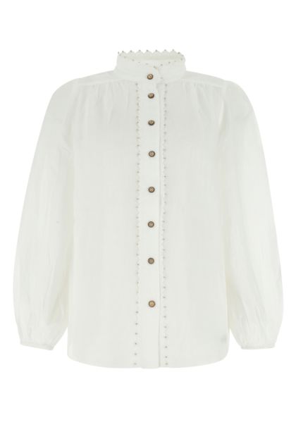 White ramie blouse 