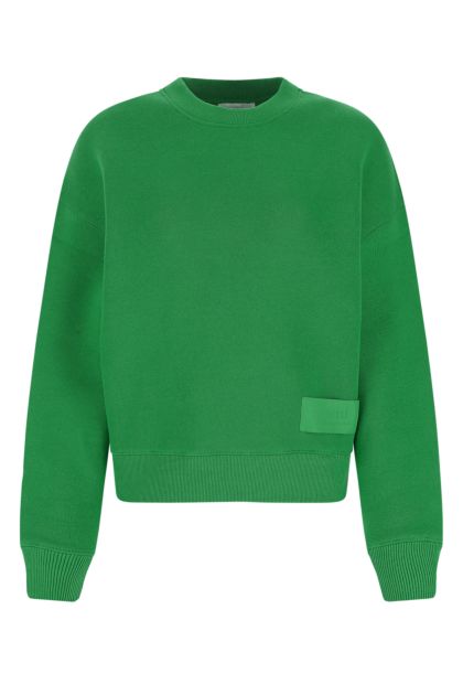 Grass green cotton oversize sweatshirt 