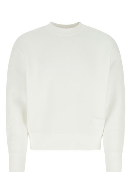 White cotton blend oversize sweatshirt