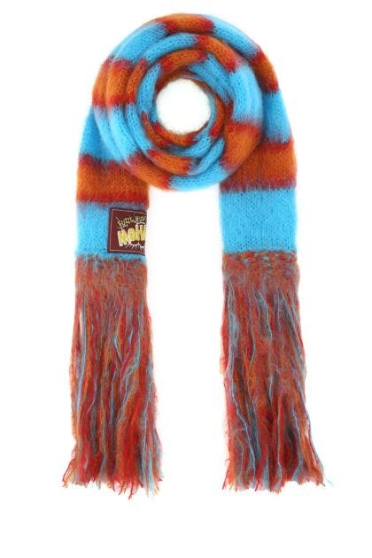 Multicolor mohair blend scarf 