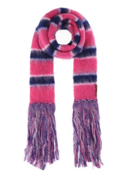 Embroidered mohair blend scarf 