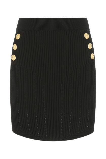 Black viscose mini skirt