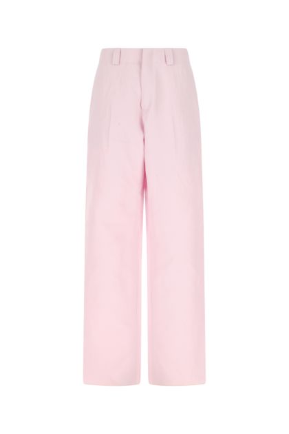 Pastel pink cotton blend wide-leg pant