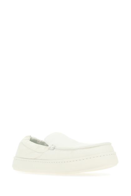 White nappa leather loafers