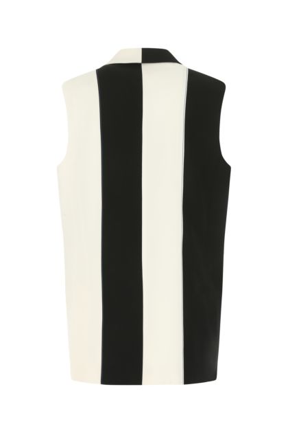 Two-tone wool oversize vest