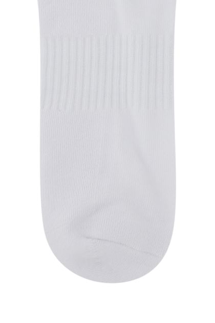 White stretch cotton blend socks