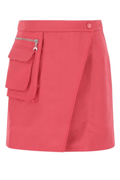 Fuchsia nylon mini skirt