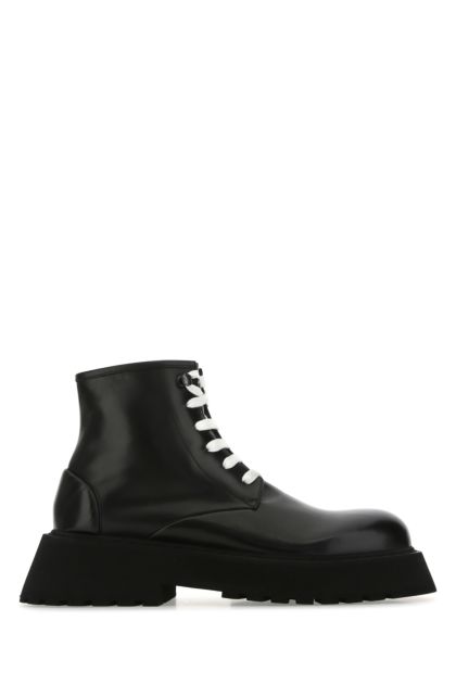 Black leather ankle boots 