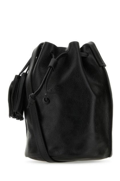 Black leather bucket bag 