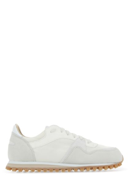 White mesh and suede Marathon Trail sneakers