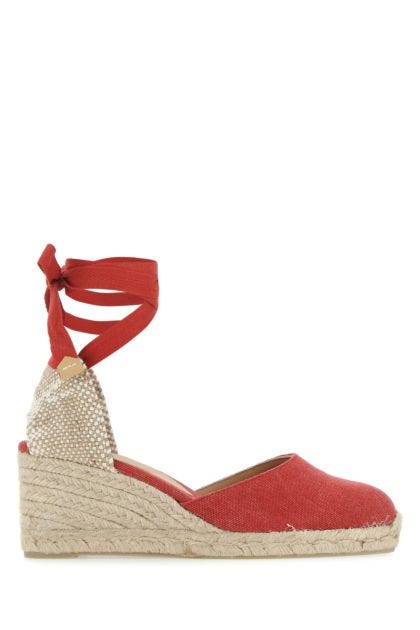 Red canvas Carina wedges