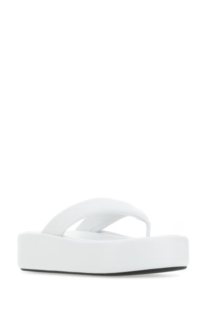 White nappa leather Rise Thong slippers