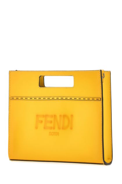 Yellow leather handbag