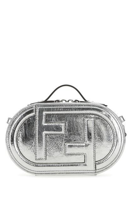 Silver leather Fendi O'Lock Mini handbag
