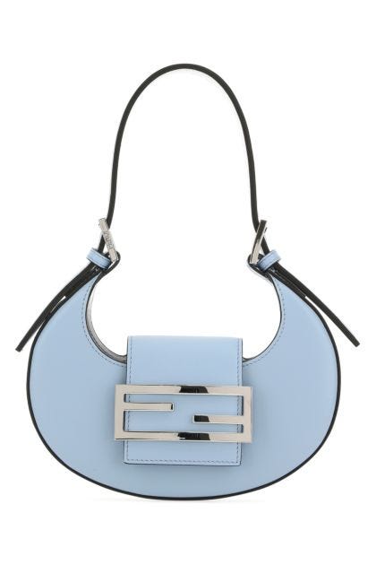 Pastel light-blue leather mini Fendi Cookie handbag